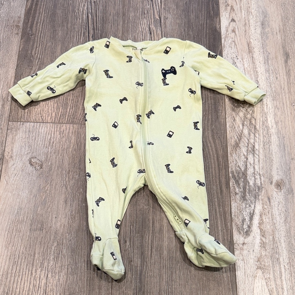 Pekkle Charming‎ Green Kids Footie with Playful Print